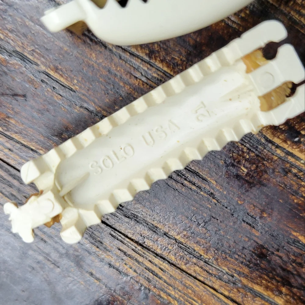 vintage 40s cream braid holders